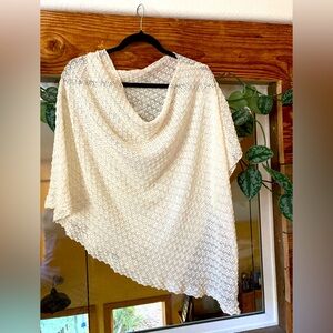 Cream Lace Poncho One Size